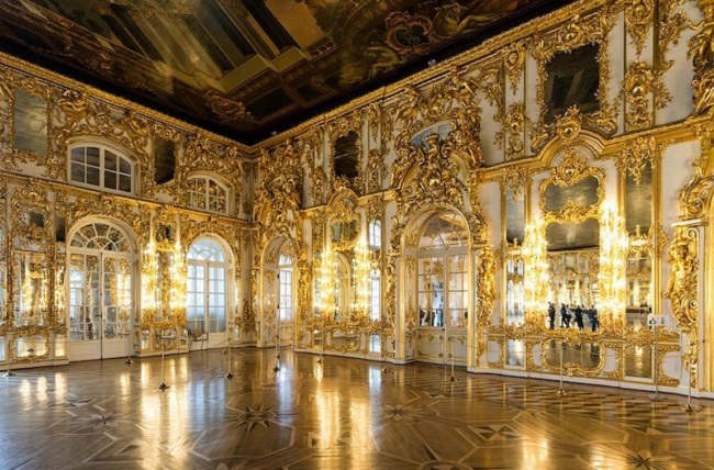Palacio de Catalina la grande, en San Petersburgo.