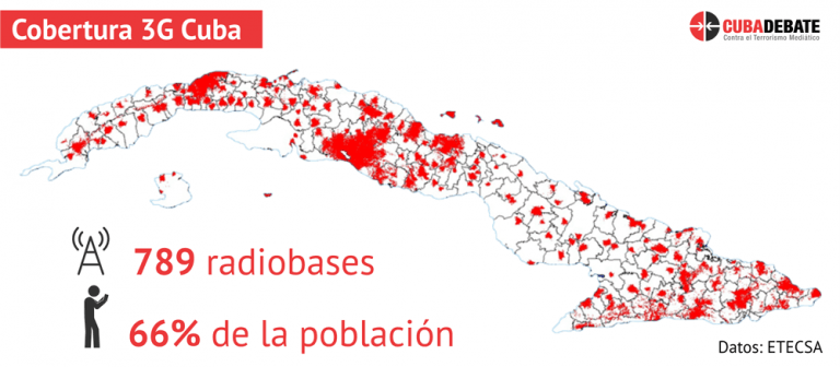 Mapa de Cobertura 3G Cuba. Infografía: Edilberto Carmona/ Cubadebate.