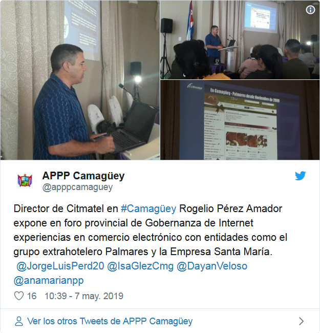 Tweet de APPP Camagüey 
