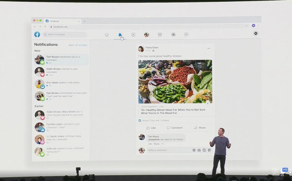 Nuevo diseño de Facebook