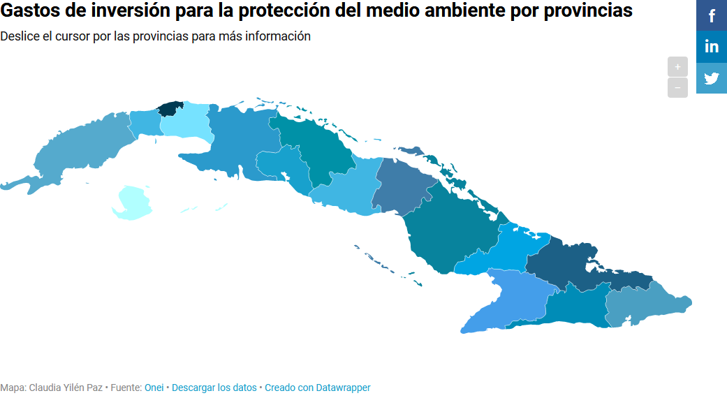 Gastos de inversión para la protección del medio ambiente por provincias